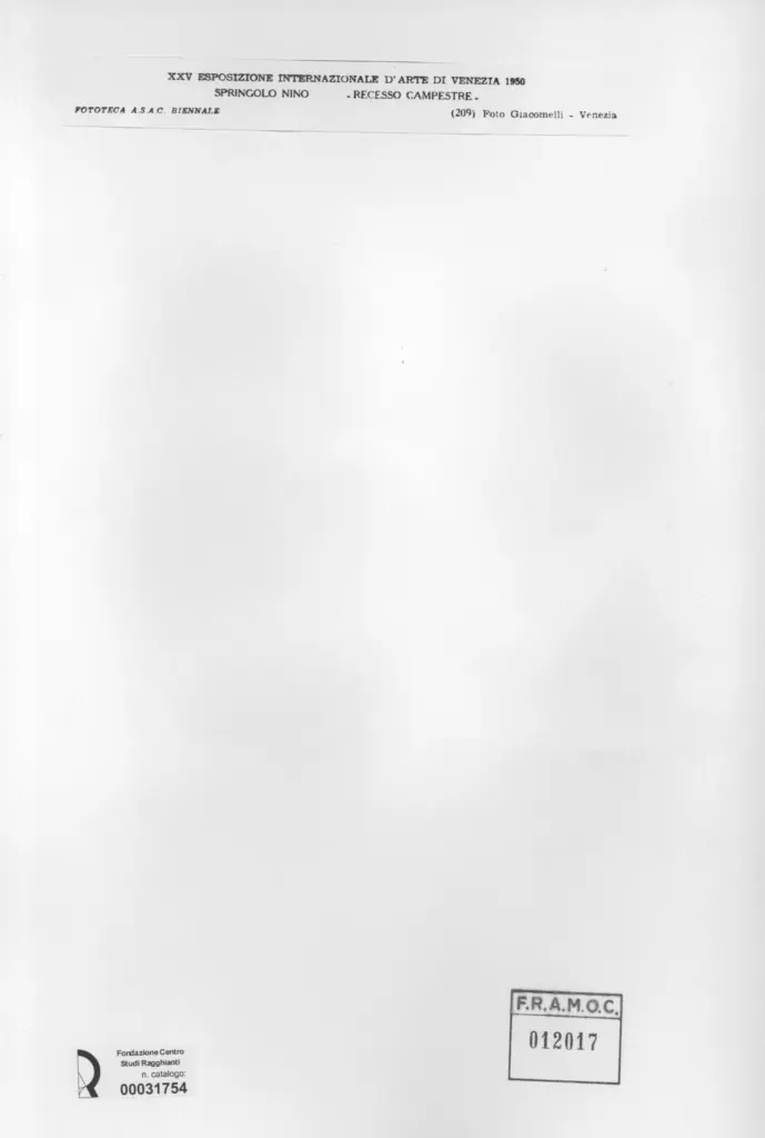 Giacomelli , Springolo, Nino - sec. XX - Recesso campestre , retro