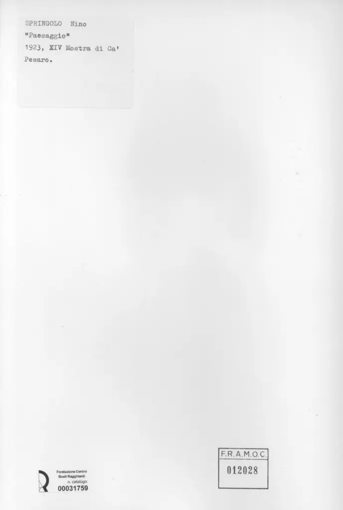 Anonimo , Springolo, Nino - sec. XX - Paesaggio , retro