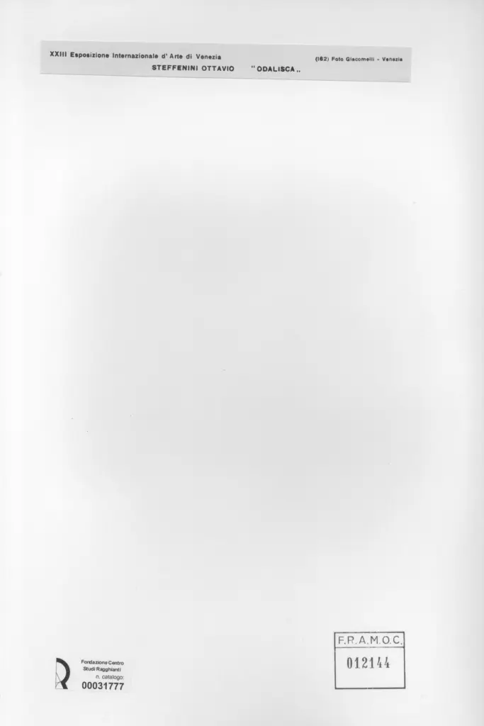 Giacomelli , Steffenini, Ottavio - sec. XX - Odalisca , retro