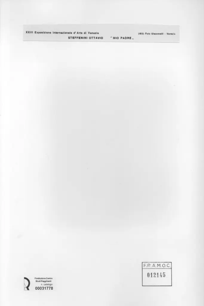 Giacomelli , Steffenini, Ottavio - sec. XX - Mio padre , retro
