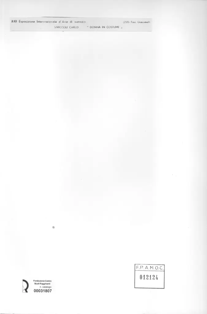 Giacomelli , Striccoli, Carlo - sec. XX - Donna in costume , retro