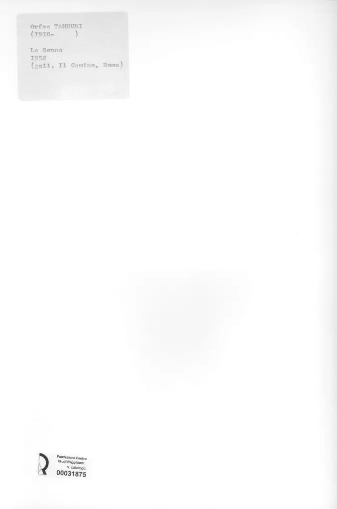 Anonimo , Tamburi, Orfeo - sec. XX - La Senna , retro