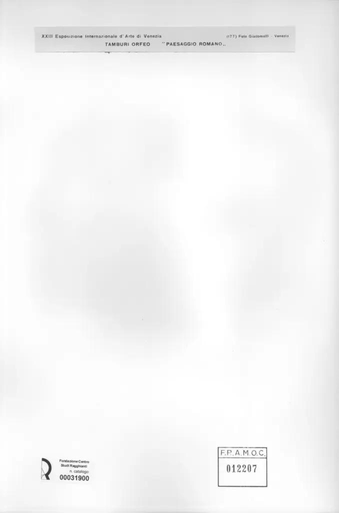 Giacomelli , Tamburi, Orfeo - sec. XX - Paesaggio romano , retro
