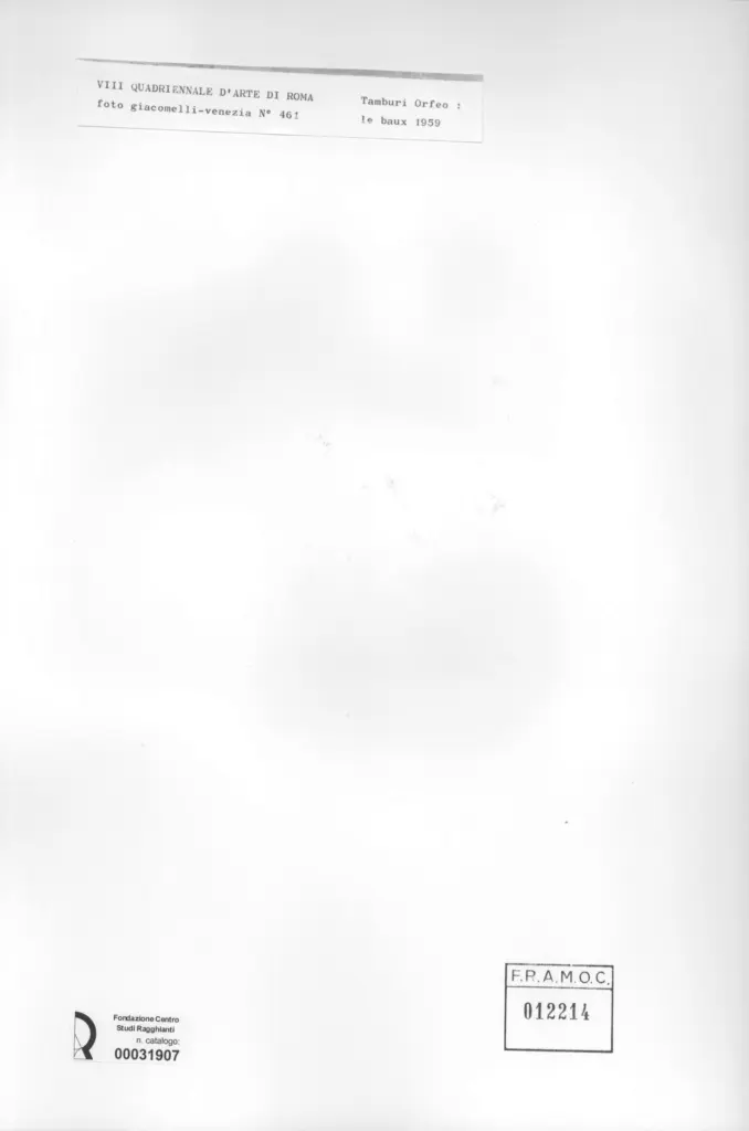 Giacomelli , Tamburi, Orfeo - sec. XX - Le baux , retro