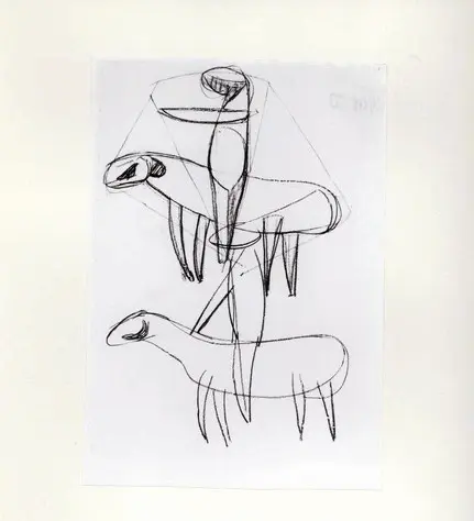 Anonimo , Tavernari, Vittorio - sec. XX - Due schizzi di cavallo con cavaliere , fronte