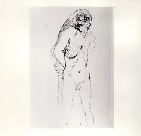 Anonimo , Tavernari, Vittorio - sec. XX - Studio di nudo per "Ecco l'uomo" (opera non realizzata) , fronte