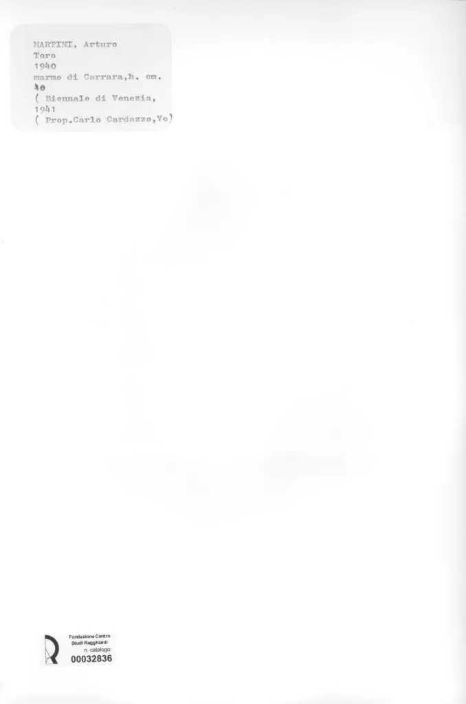 Anonimo , Martini, Arturo - sec. XX - Toro , retro