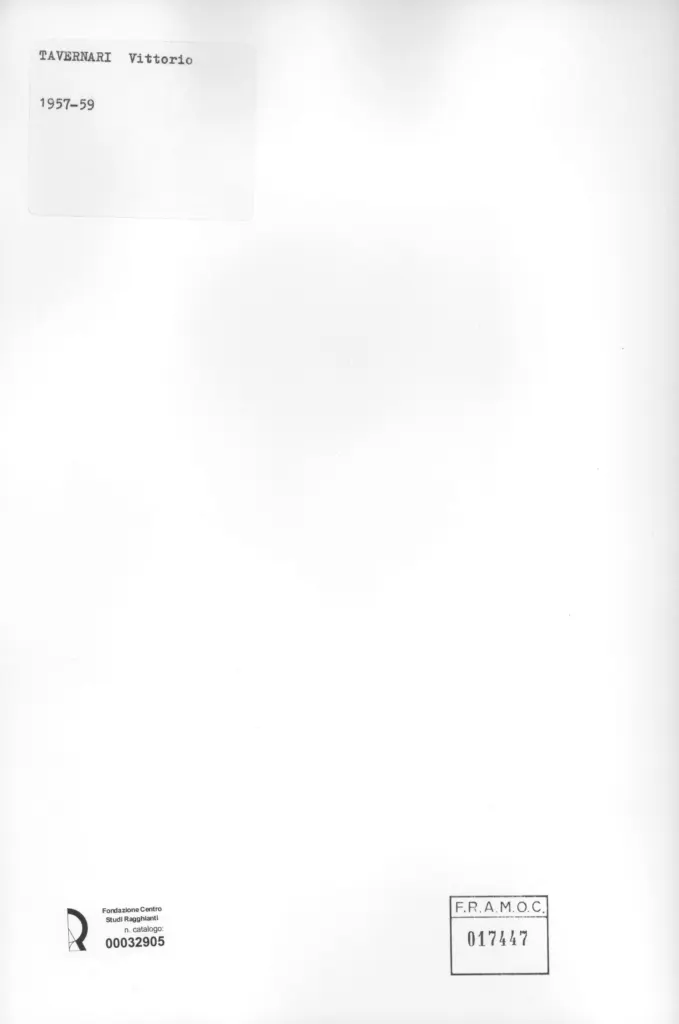 Anonimo , Tavernari, Vittorio - sec. XX - Figura femminile , retro