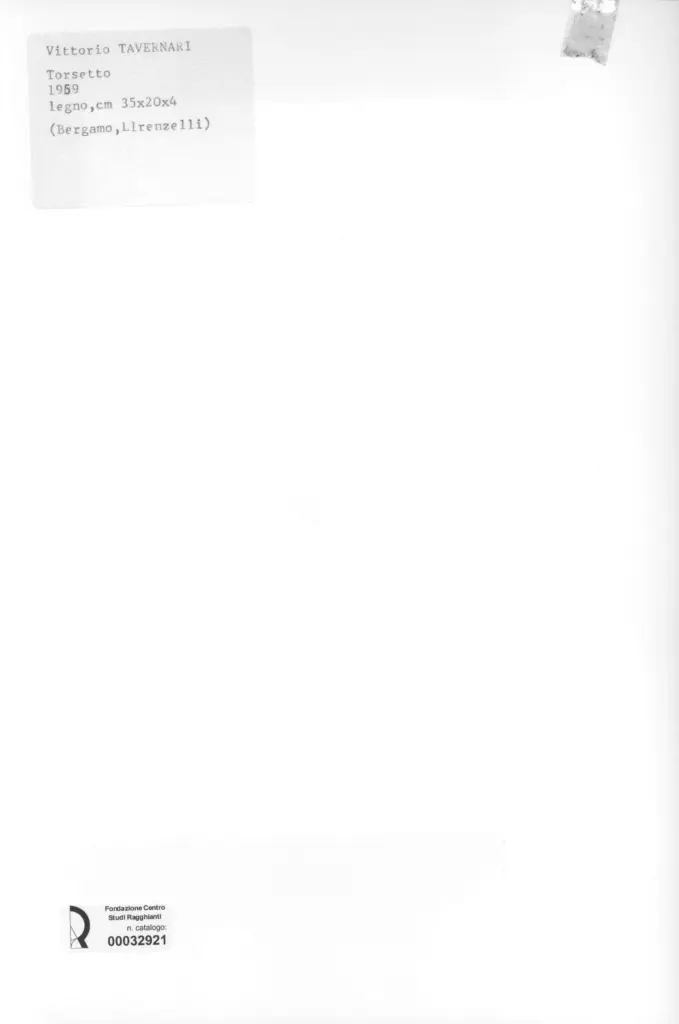 Anonimo , Tavernari, Vittorio - sec. XX - Torsetto