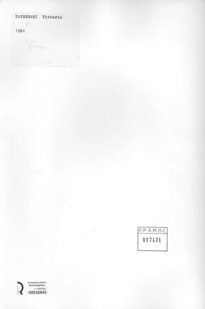 Anonimo , Tavernari, Vittorio - sec. XX - Figura , retro