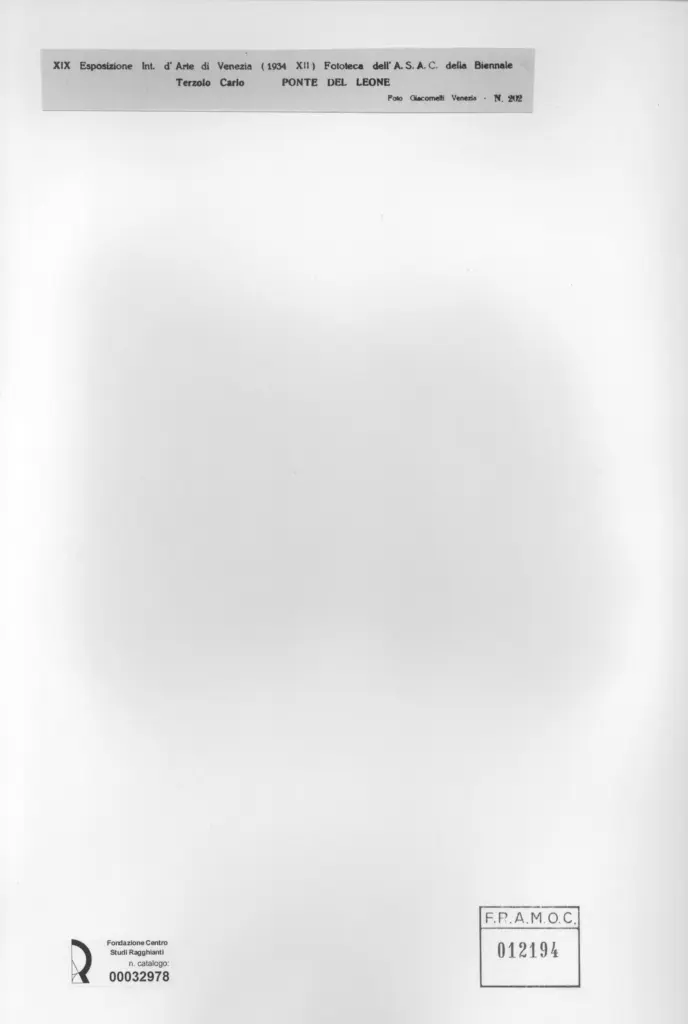 Giacomelli , Terzolo, Carlo - sec. XX - Ponte del Leone , retro