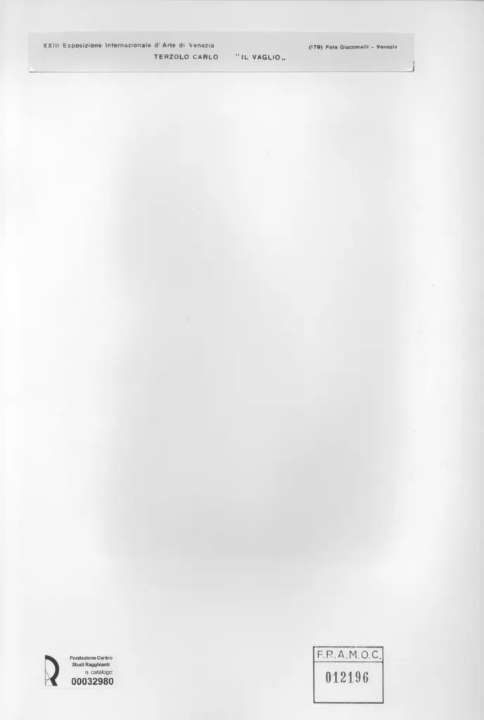 Giacomelli , Terzolo, Carlo - sec. XX - Il vaglio , retro