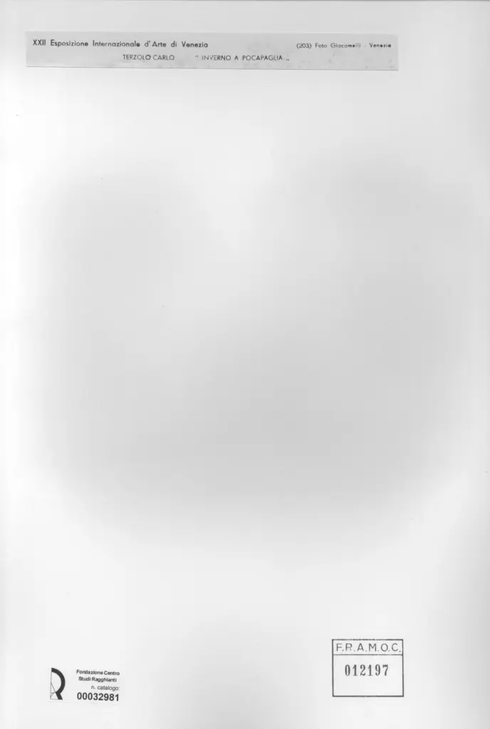 Giacomelli , Terzolo, Carlo - sec. XX - Inverno a Pocapaglia , retro