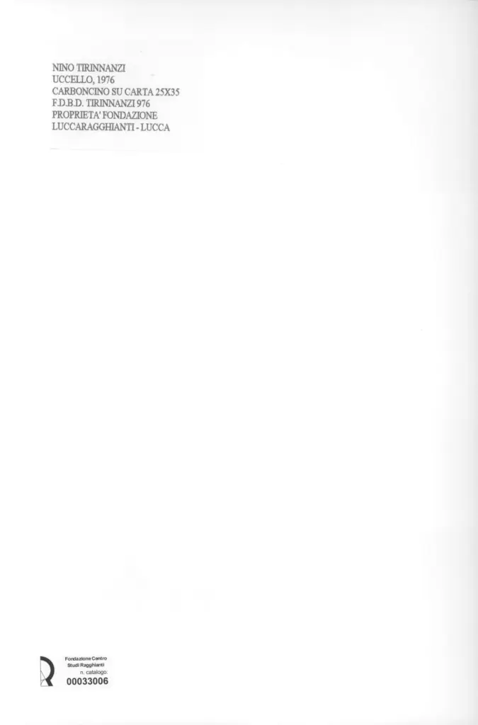 Anonimo , Tirinnanzi, Nino - sec. XX - Uccello , retro