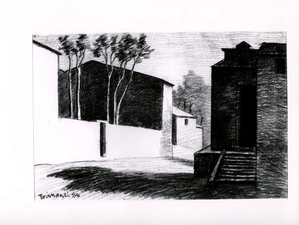 Anonimo , Tirinnanzi, Nino - sec. XX - Case in campagna , fronte