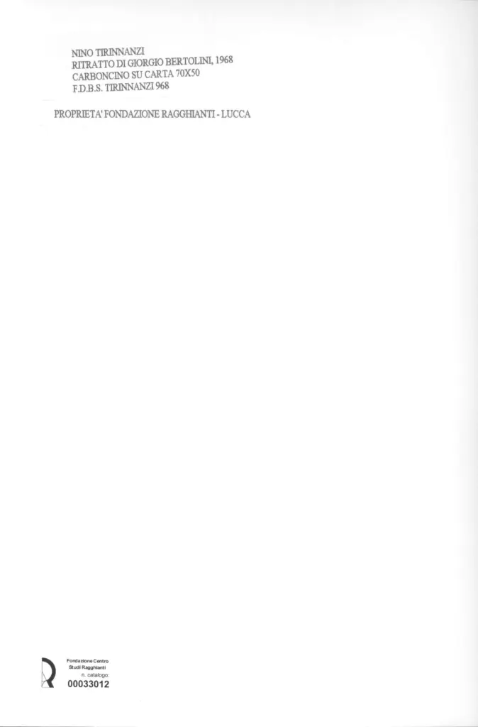 Anonimo , Tirinnanzi, Nino - sec. XX - Ritratto di Giorgio Bertolini , retro