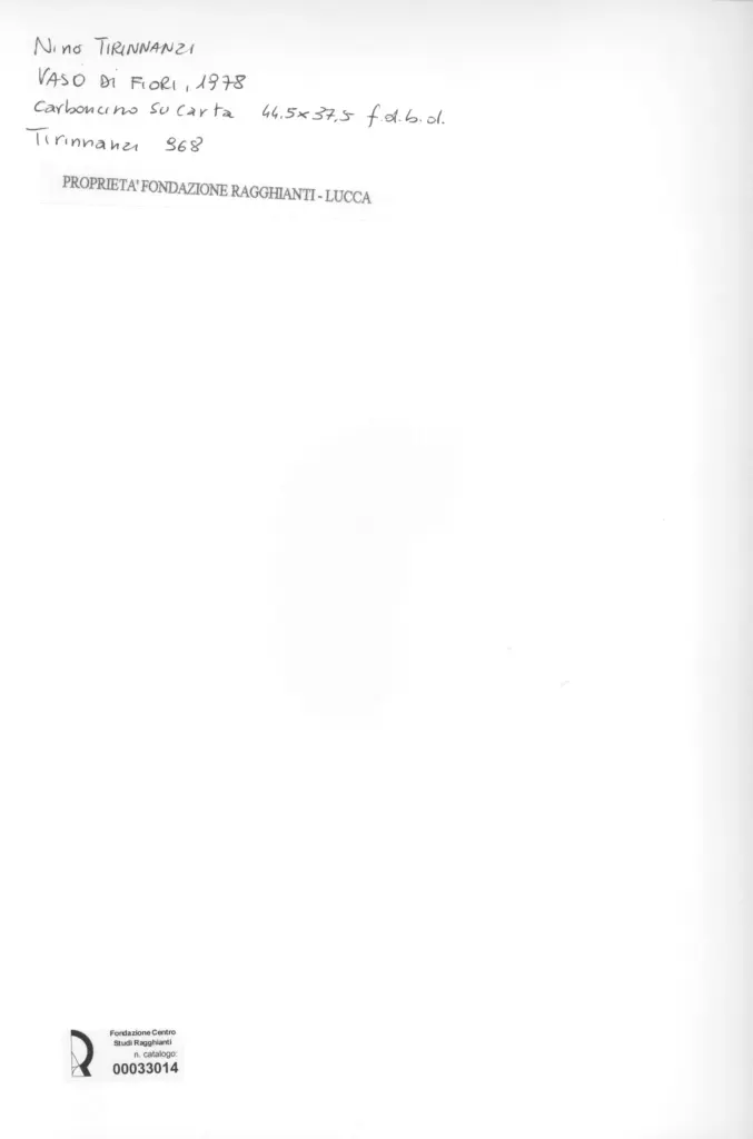 Anonimo , Tirinnanzi, Nino - sec. XX - Vaso di fiori , retro