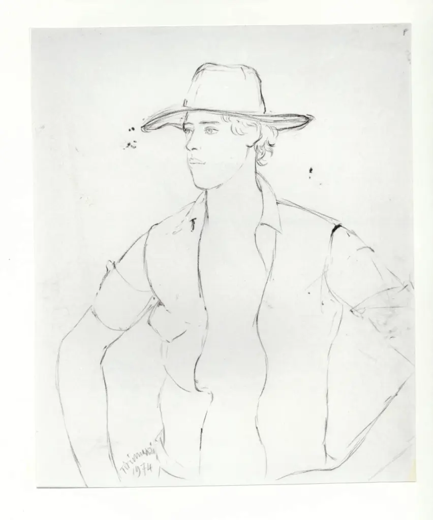 Anonimo , Tirinnanzi, Nino - sec. XX - Giovane col cappello , fronte