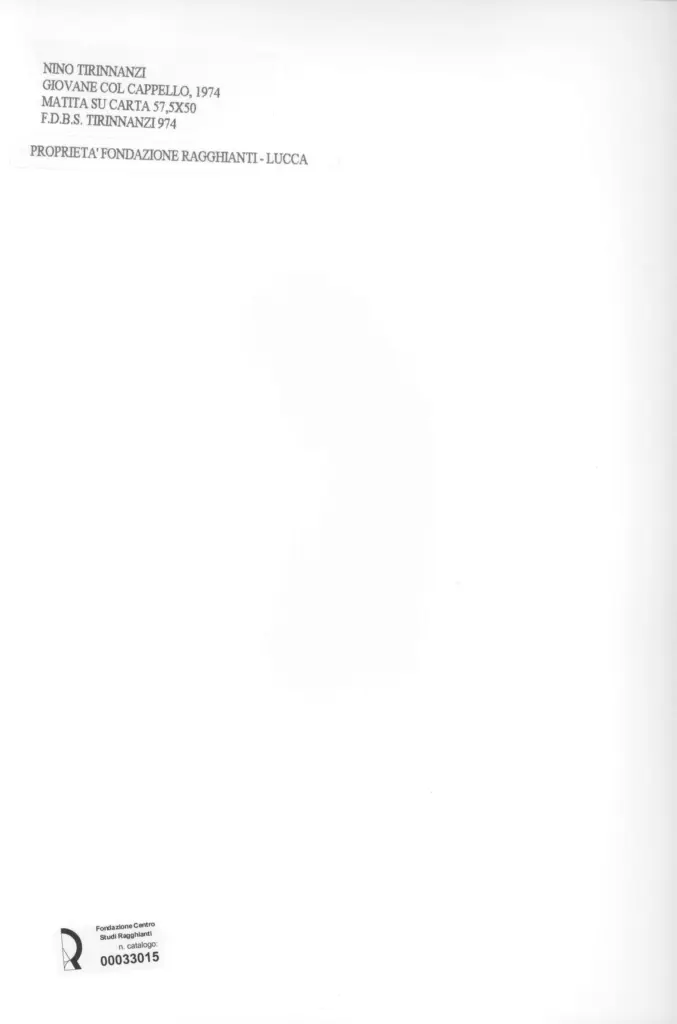 Anonimo , Tirinnanzi, Nino - sec. XX - Giovane col cappello , retro