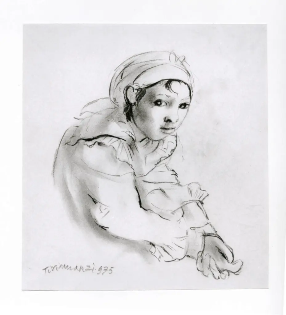 Anonimo , Tirinnanzi, Nino - sec. XX - Testa di ragazza , fronte