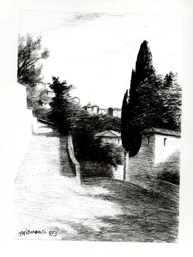 Anonimo , Tirinnanzi, Nino - sec. XX - Paesaggio , fronte