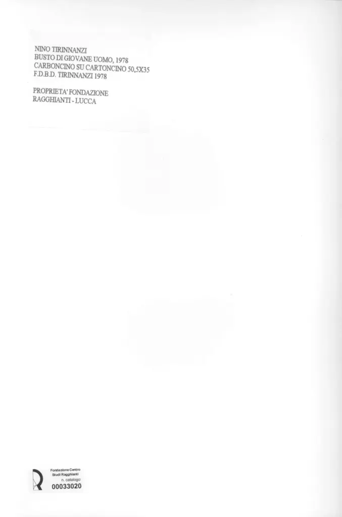 Anonimo , Tirinnanzi, Nino - sec. XX - Busto di giovane uomo , retro