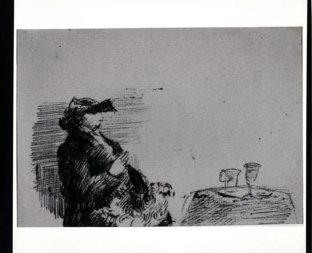 Anonimo , Tirinnanzi, Nino - Donna al caff&egrave; , fronte