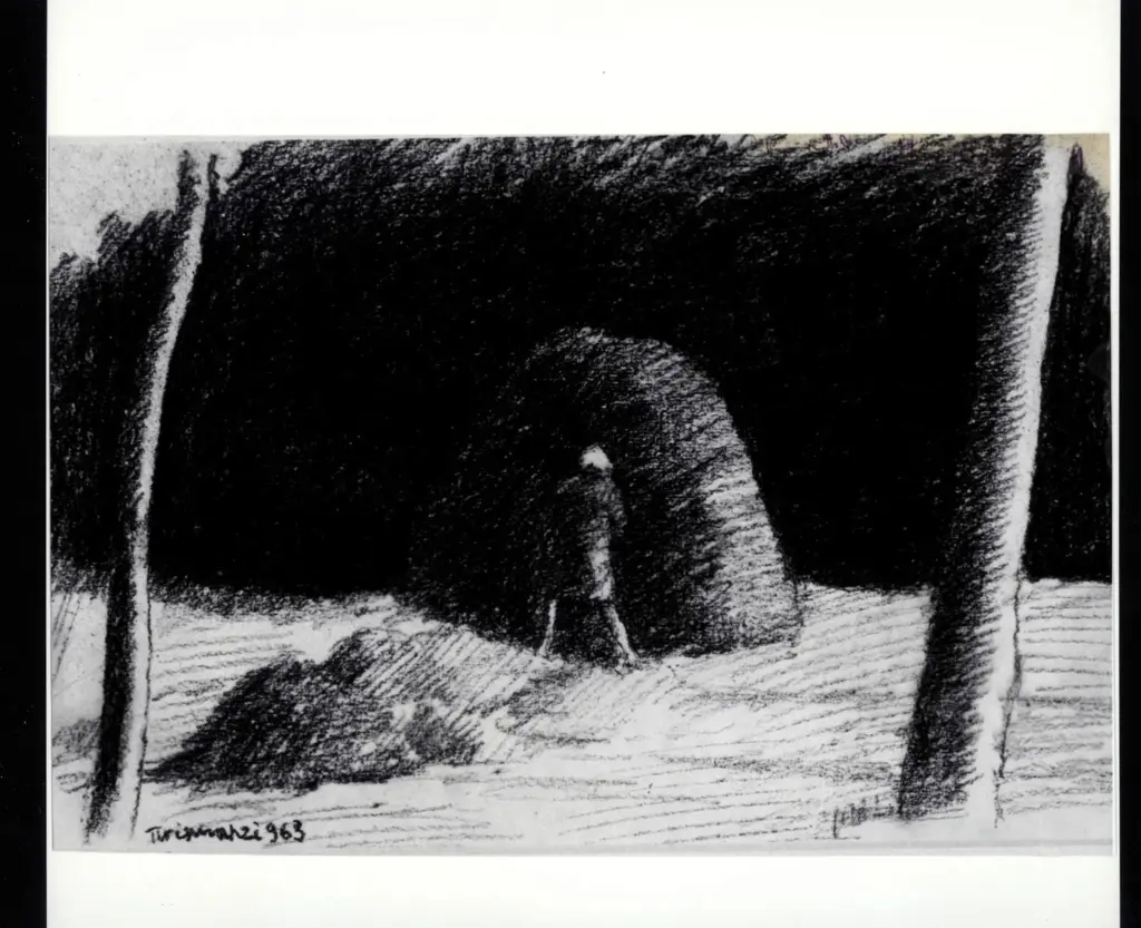 Anonimo , Tirinnanzi, Nino - sec. XX - Donna davanti a un pagliaio , fronte