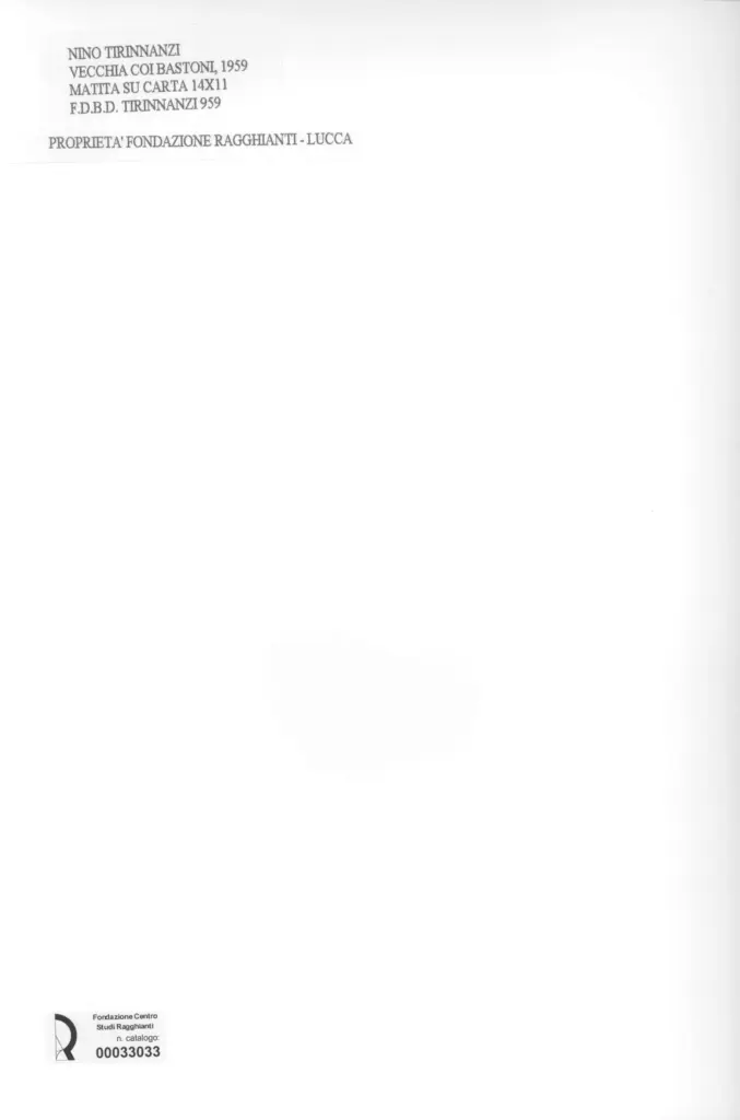 Anonimo , Tirinnanzi, Nino - sec. XX - Vecchia coi bastoni , retro