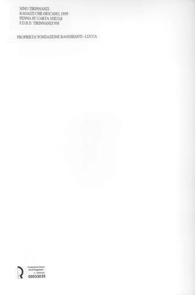 Anonimo , Tirinnanzi, Nino - sec. XX - Ragazzi che giocano , retro