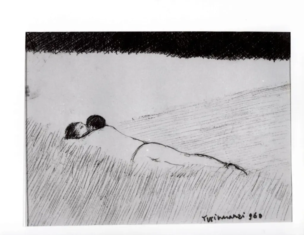 Anonimo , Tirinnanzi, Nino - sec. XX - Coppia sdraiata , fronte