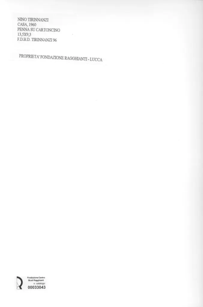 Anonimo , Tirinnanzi, Nino - sec. XX - Casa , retro