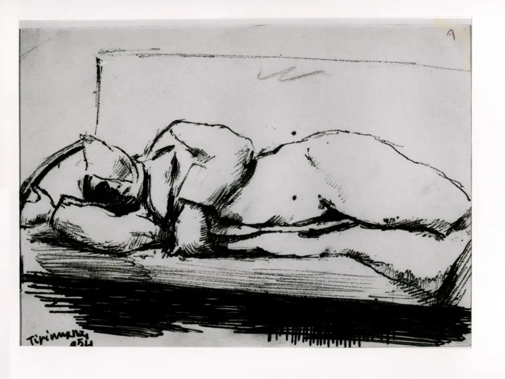 Anonimo , Tirinnanzi, Nino - sec. XX - Uomo sdraiato