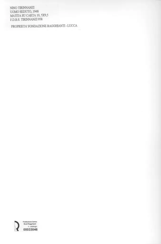 Anonimo , Tirinnanzi, Nino - sec. XX - Uomo seduto , retro