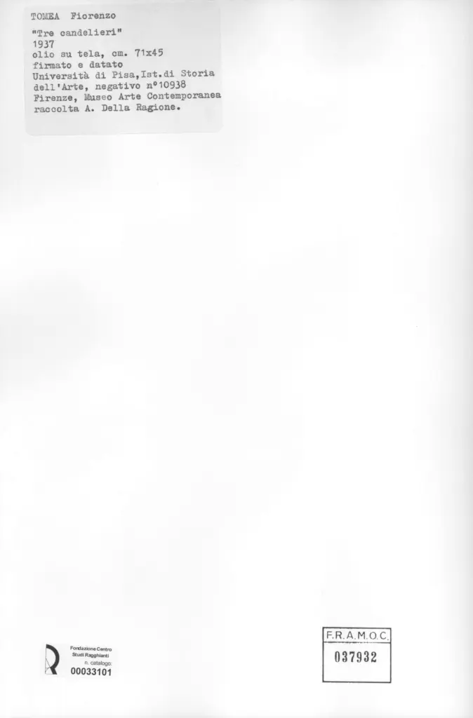 Universit&agrave; di Pisa. Dipartimento di Storia delle Arti , Tomea, Fiorenzo; Tomea, Fiorenzo - sec. XX; sec. XX - , retro