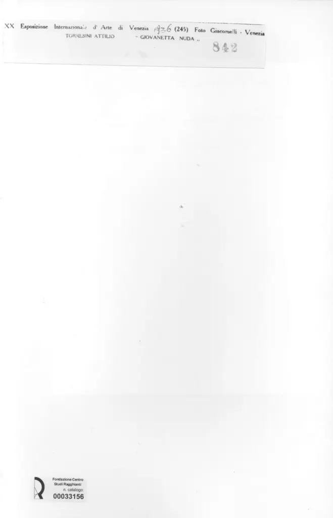 Giacomelli , Torresini, Attilio - sec. XX - Giovanetta nuda , retro