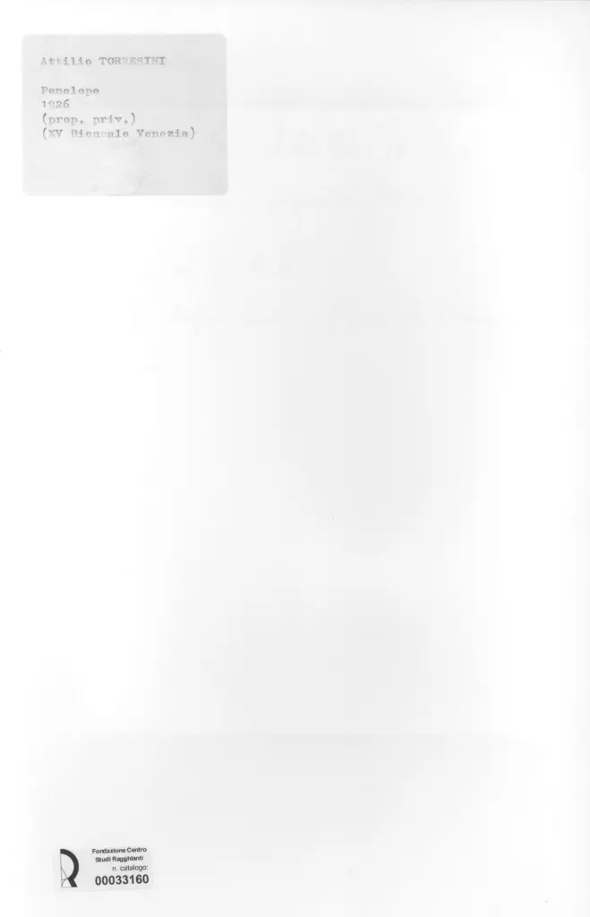 Anonimo , Torresini, Attilio - sec. XX - Penelope , retro