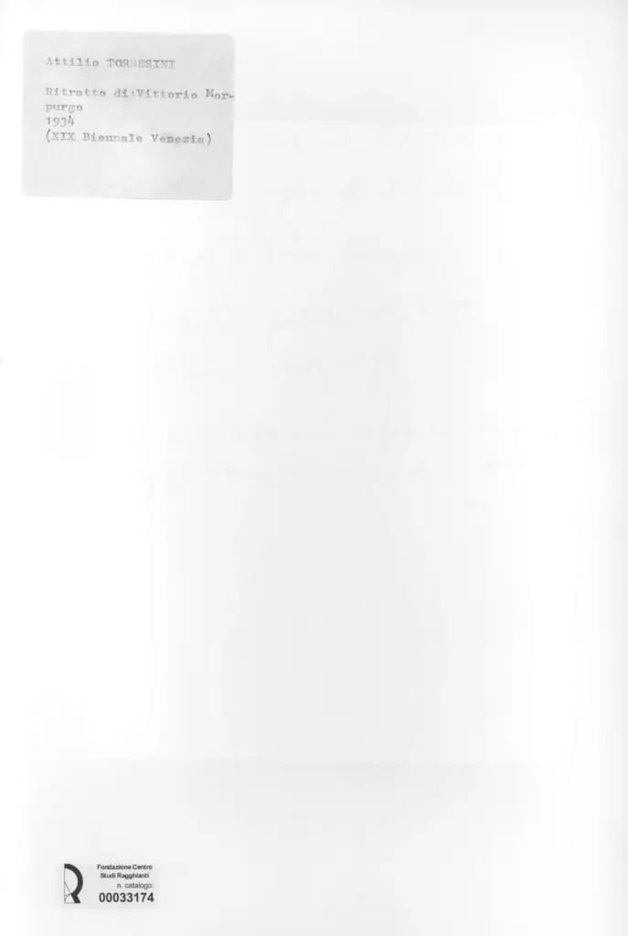 Anonimo , Torresini, Attilio - sec. XX - Ritratto di Vittorio Morpurgo , retro