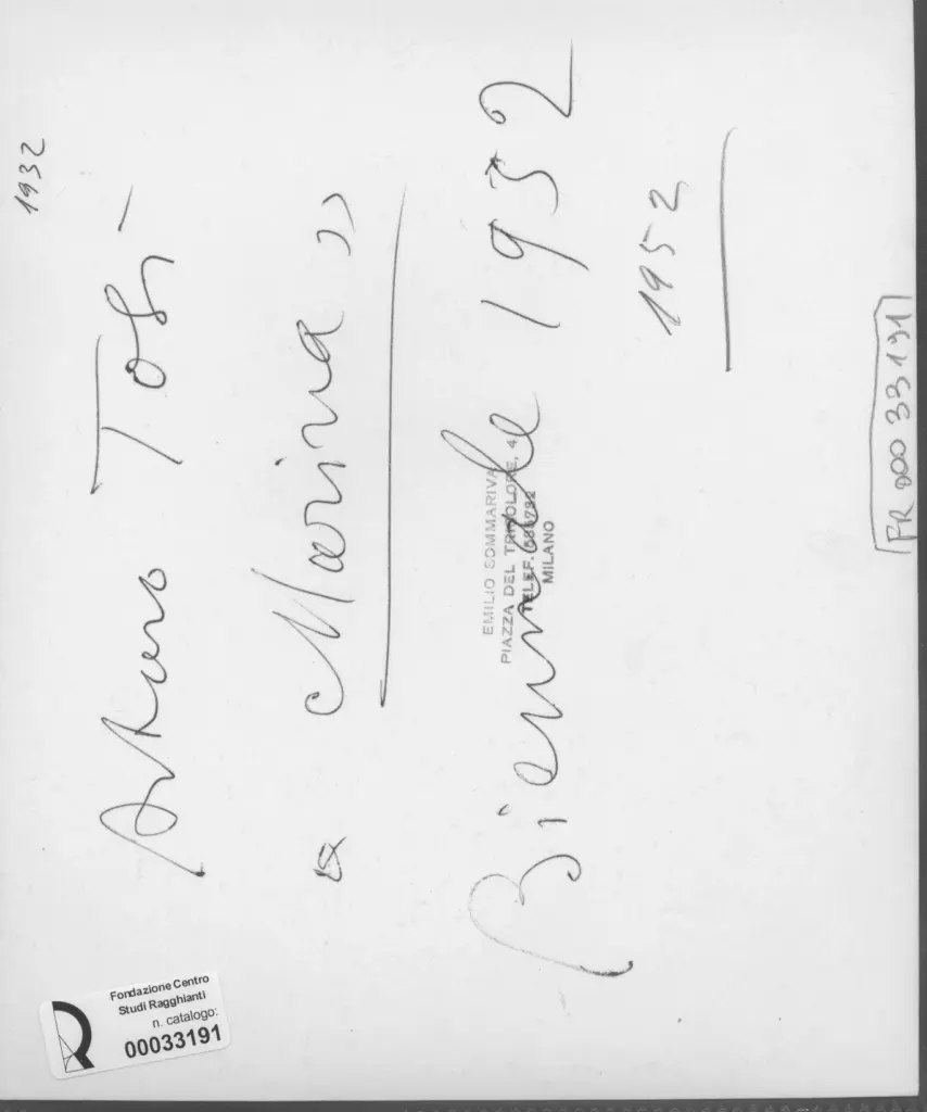 Sommariva, Emilio , Tosi, Arturo - sec. XX - Marina , retro