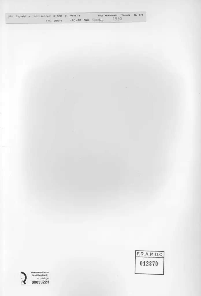 Giacomelli , Tosi, Arturo - sec. XX - Ponte sul Serio , retro