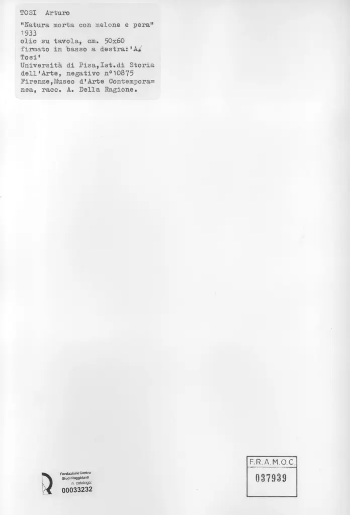 Universit&agrave; di Pisa. Dipartimento di Storia delle Arti , Tosi, Arturo - sec. XX -