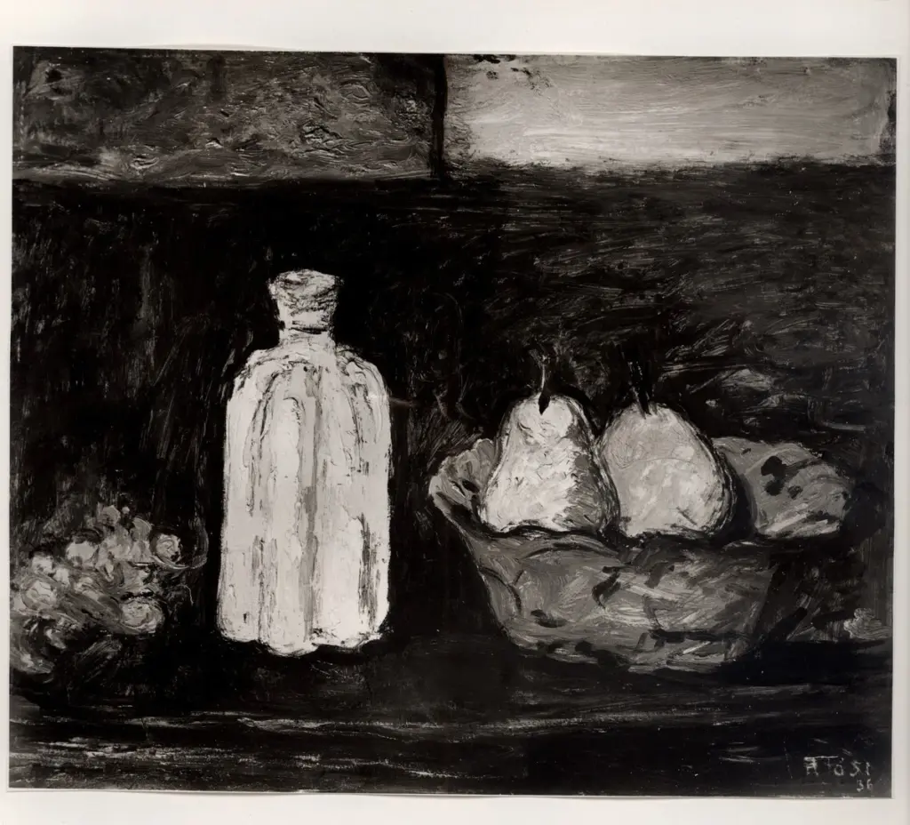 Bacci, Attilio , Tosi, Arturo - sec. XX - Natura morta con bottiglia , fronte