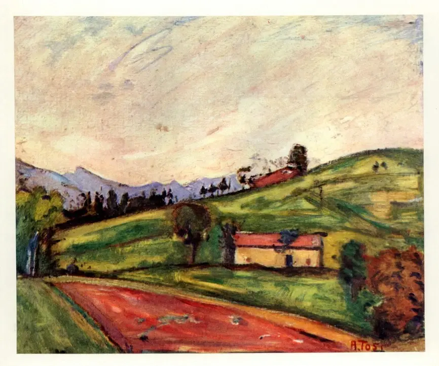 Anonimo , Tosi, Arturo - sec. XX - Paesaggio di Rovetta , fronte