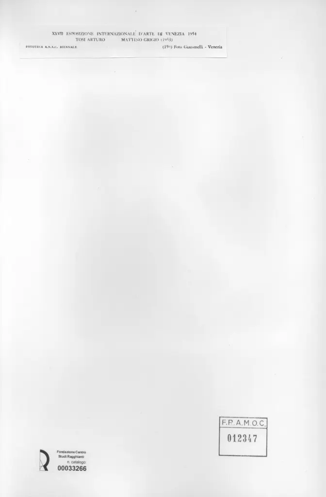 Giacomelli , Tosi, Arturo - sec. XX - Mattino grigio , retro