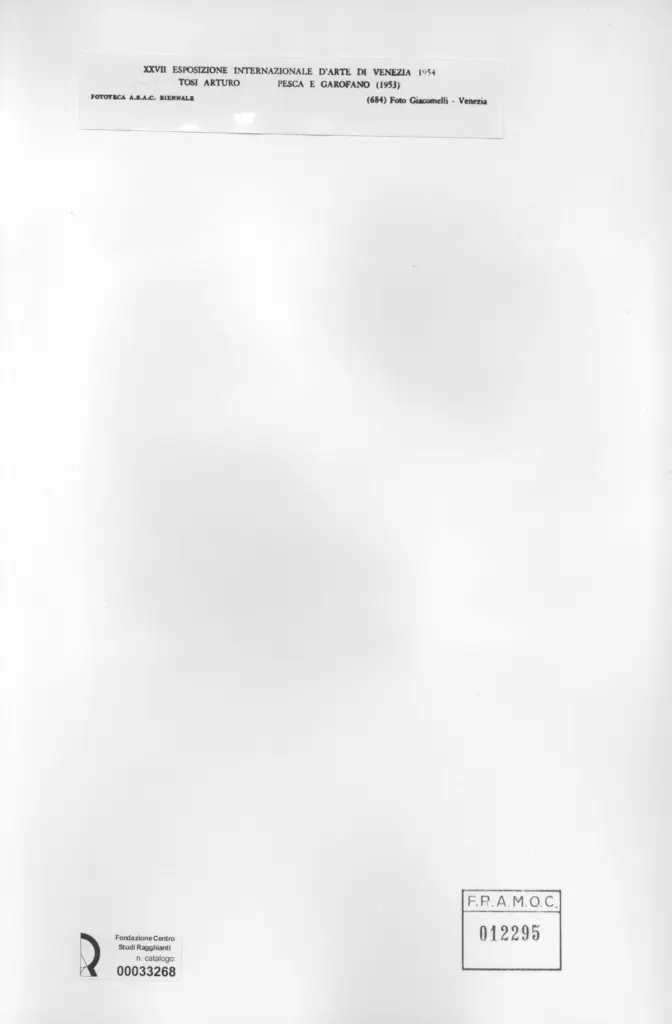 Giacomelli , Tosi, Arturo - sec. XX - Pesca e garofano , retro