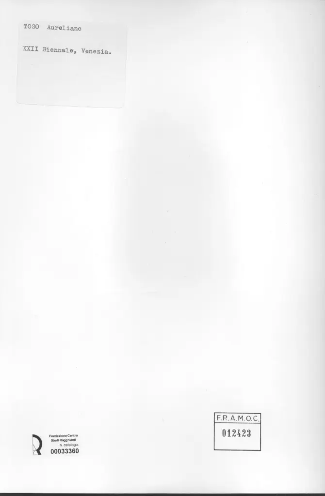 Anonimo , Toso, Aureliano - sec. XX - Bicchiere in vetro , retro