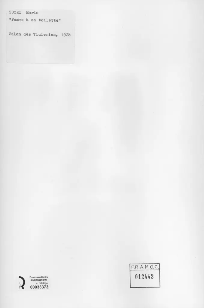 Anonimo , Tozzi, Mario - sec. XX - Femme &agrave; sa toilette , retro