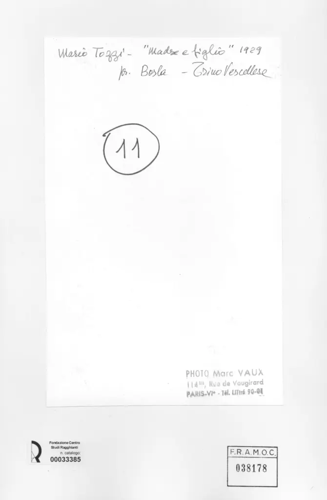 Vaux, Marc , Tozzi, Mario - sec. XX - Madre e figlio , retro