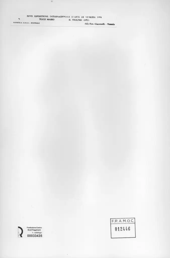 Giacomelli , Tozzi, Mario - sec. XX - Il violino , retro