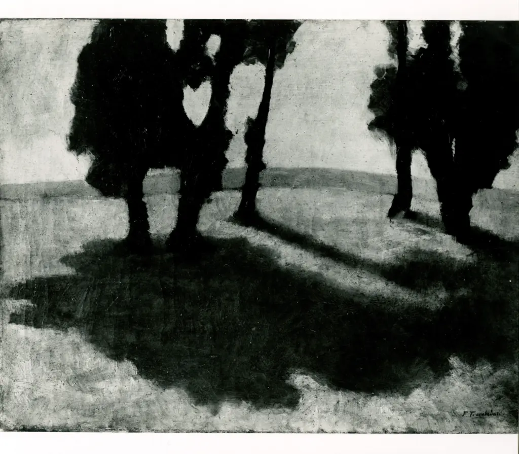 Anonimo , Trombadori, Francesco - sec. XX - Paesaggio controluce , fronte